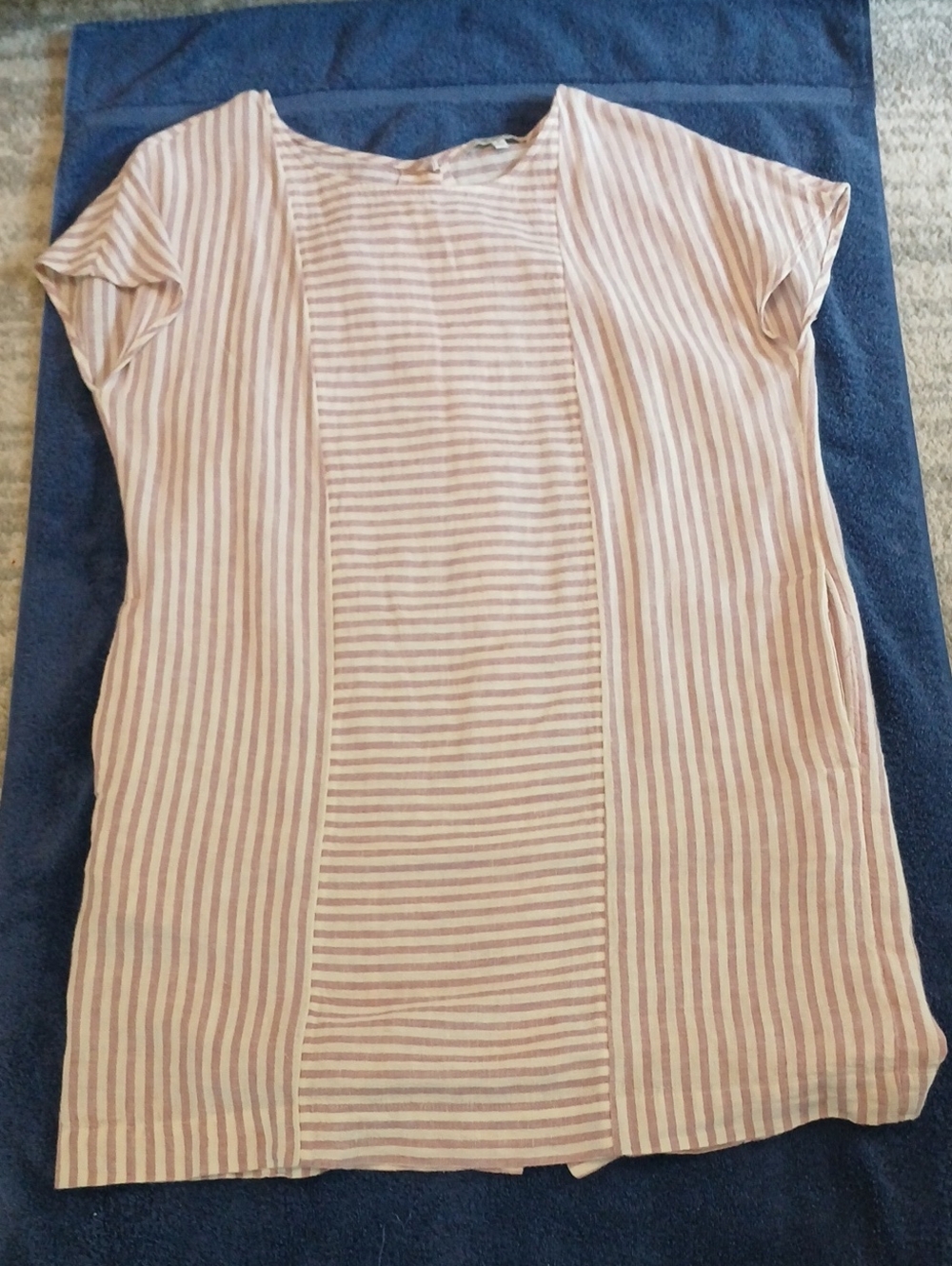 Madewell Pink and White Striped Short-Sleeve Tunic